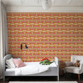 Retro Bold Butterflies, Orange Mural Wallpaper - room preview 04