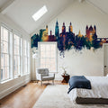 Maastricht the Netherlands Skyline Blue & Bronze Mural Wallpaper - room preview 04