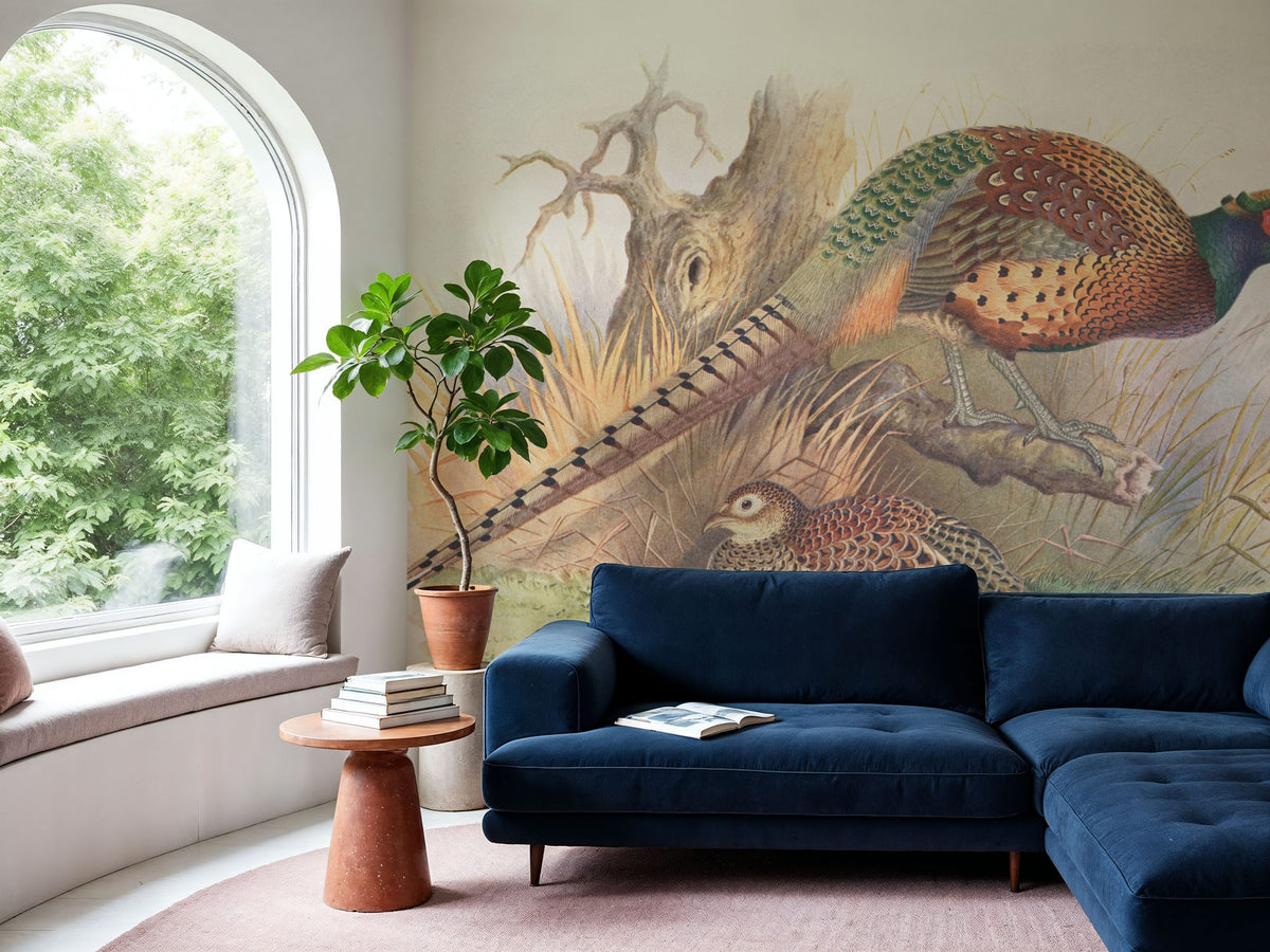Autumn Pheasant Mural Wallpaper - room preview 04