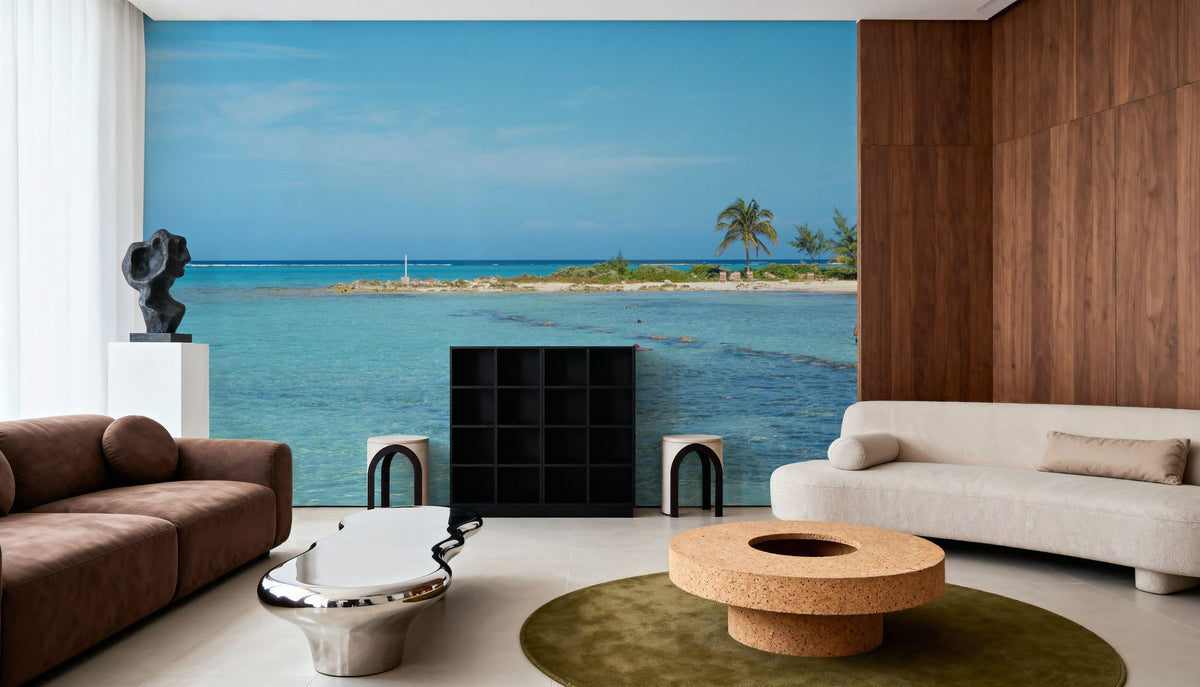 Turquoise Paradise Mural Wallpaper - room preview 04