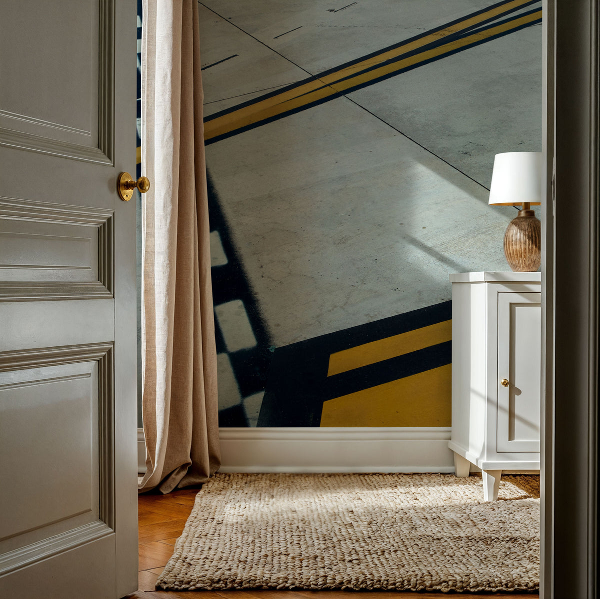 Runway Geometry Mural Wallpaper - room preview 04