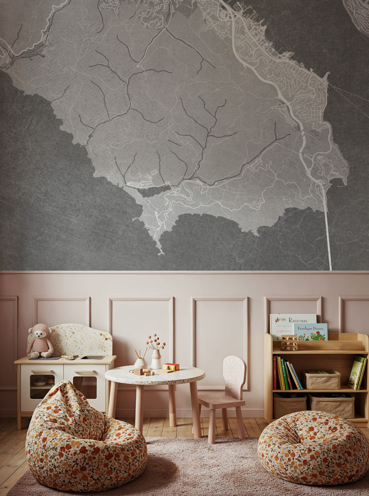 Golden Gate Recreation Area Grey Mural Wallpaper - room preview 04