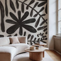 Fern and Flower Black Mural Wallpaper - room preview 04