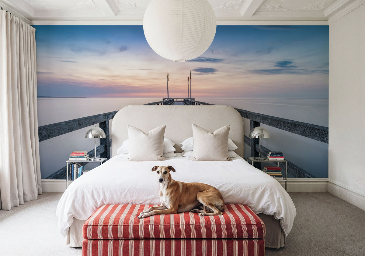 Strand Pier Panorama Mural Wallpaper - room preview 04