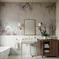 Cranes in a Field Purple Mural Wallpaper - room preview 04