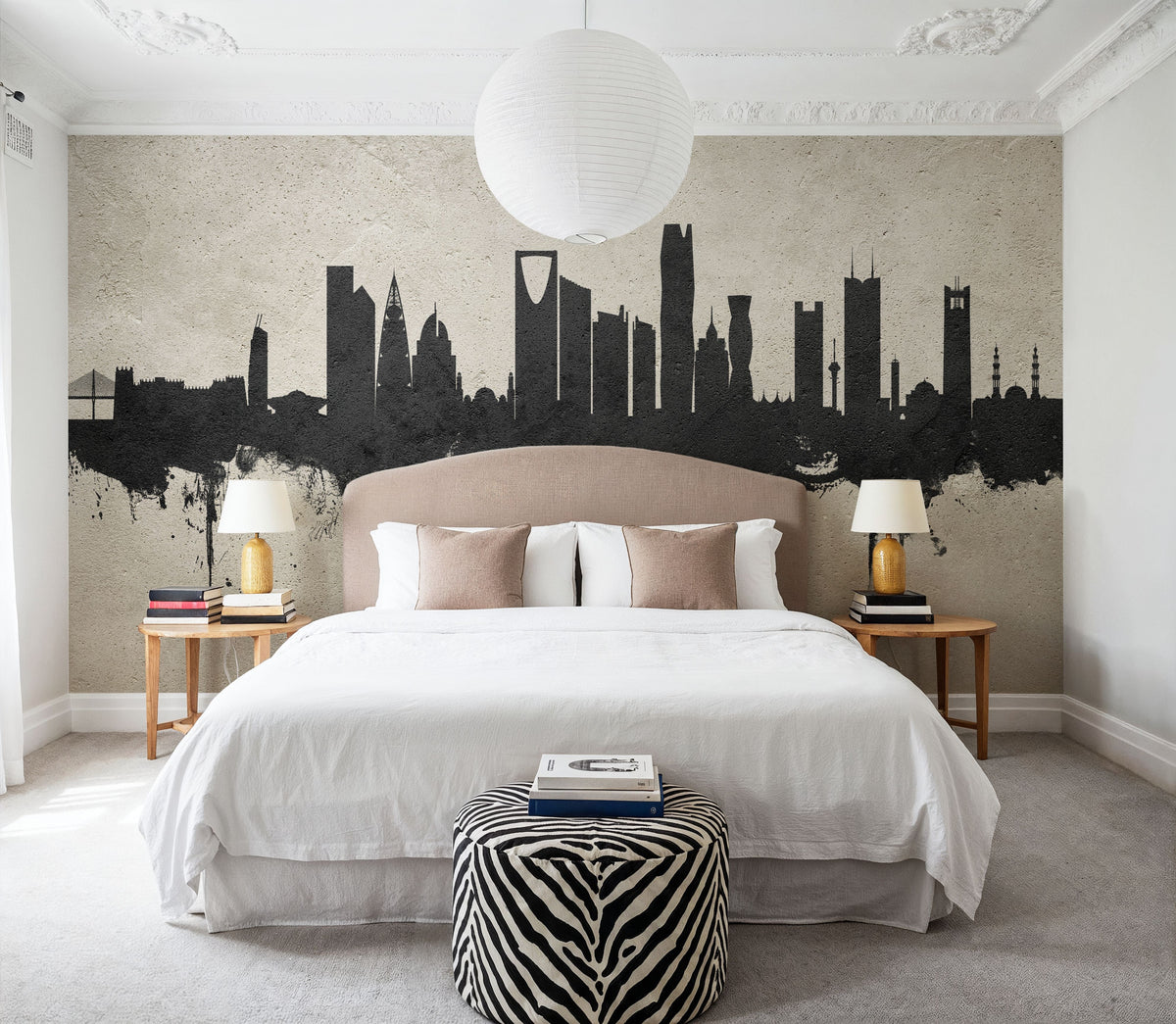 Riyadh Saudi Arabia Skyline Concrete Mural Wallpaper - room preview 04