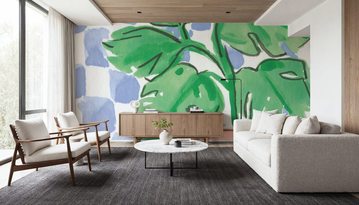 Checkered Palm Mural Wallpaper - room preview 04