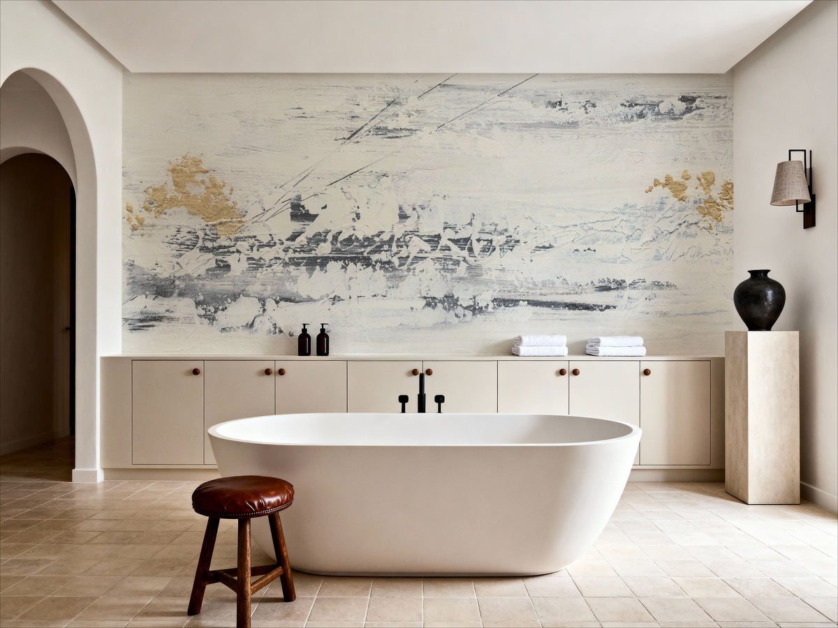 Textured Gold Mural Wallpaper - room preview 04
