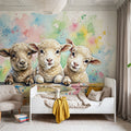 Sheep - Cute Baby Animals Series Mural Wallpaper - room preview 04