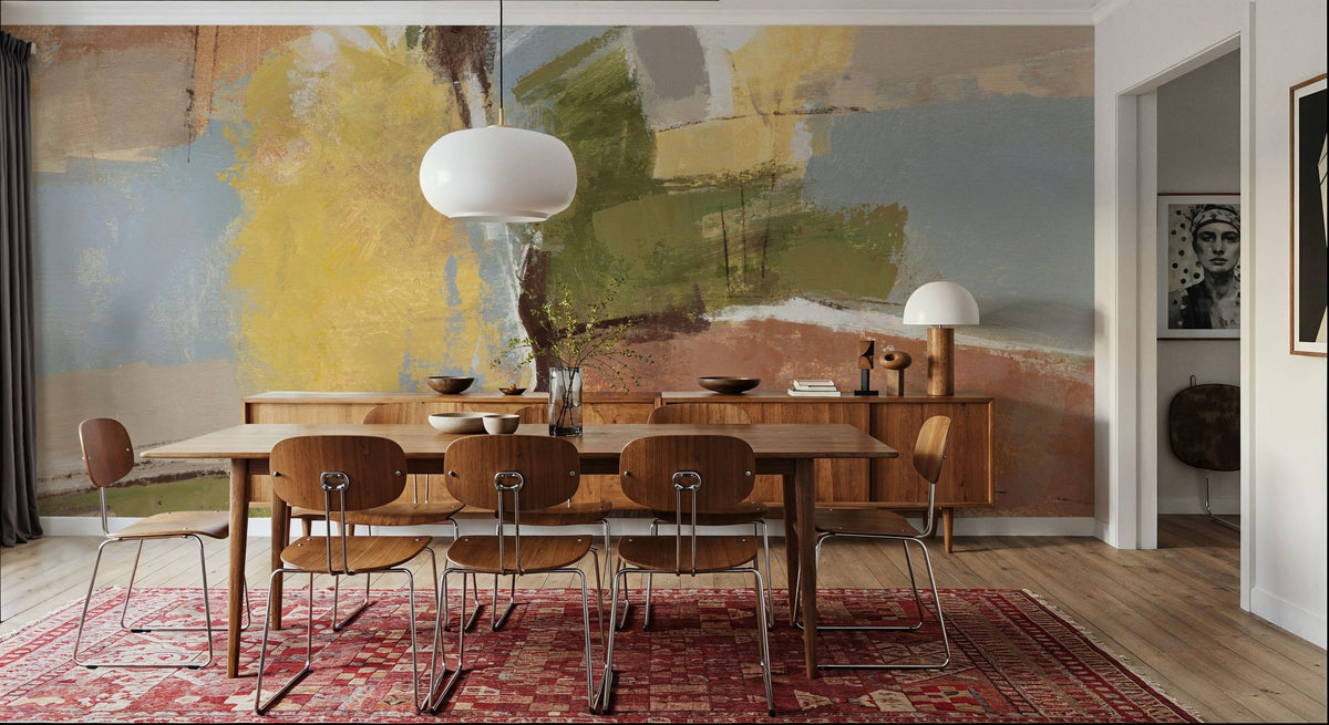 Crossing the River Mural Wallpaper - room preview 04
