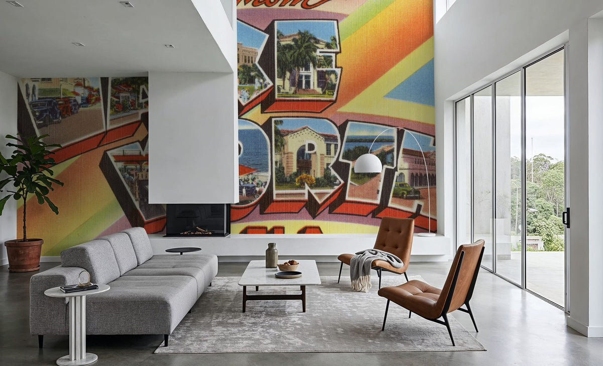 Greetings From Lake Worth Mural Wallpaper - room preview 04