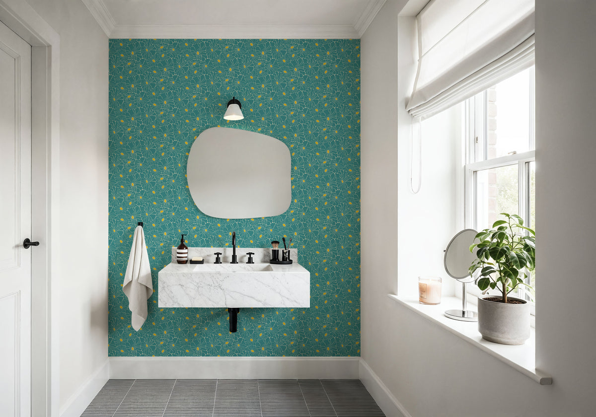 Cool Fluid Flowers Mural Wallpaper - room preview 04