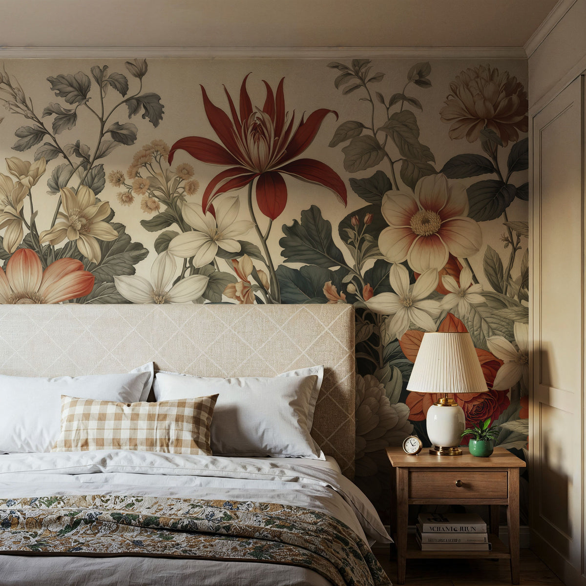 Dahlia Days, Orange Mural Wallpaper - room preview 04