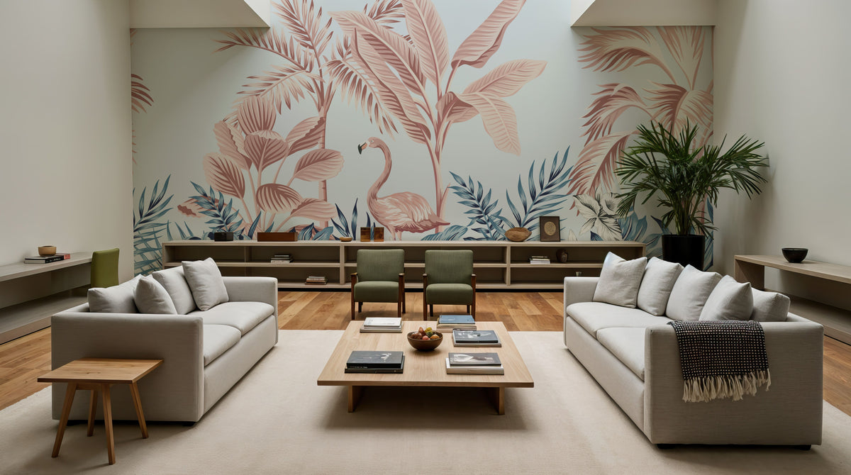 Stealth Flamingo Mural Wallpaper - room preview 04