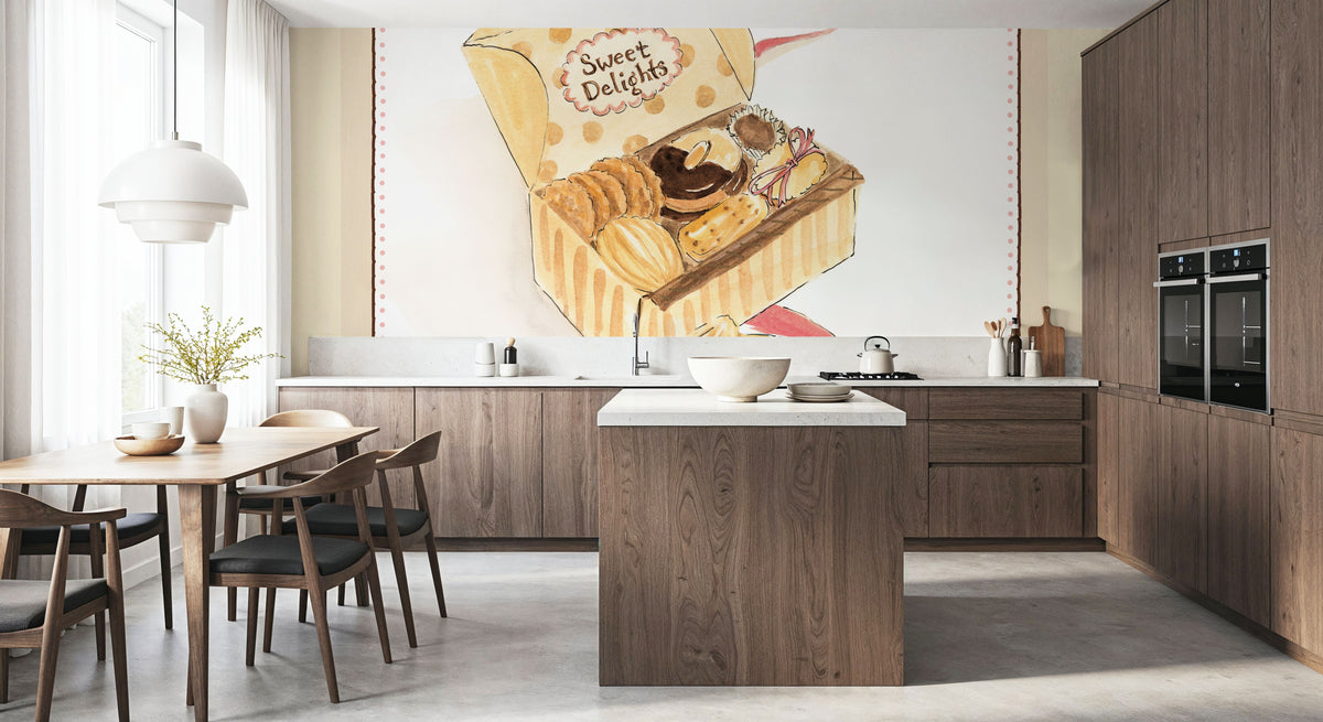 Sweet Delights on Stripes Mural Wallpaper - room preview 04