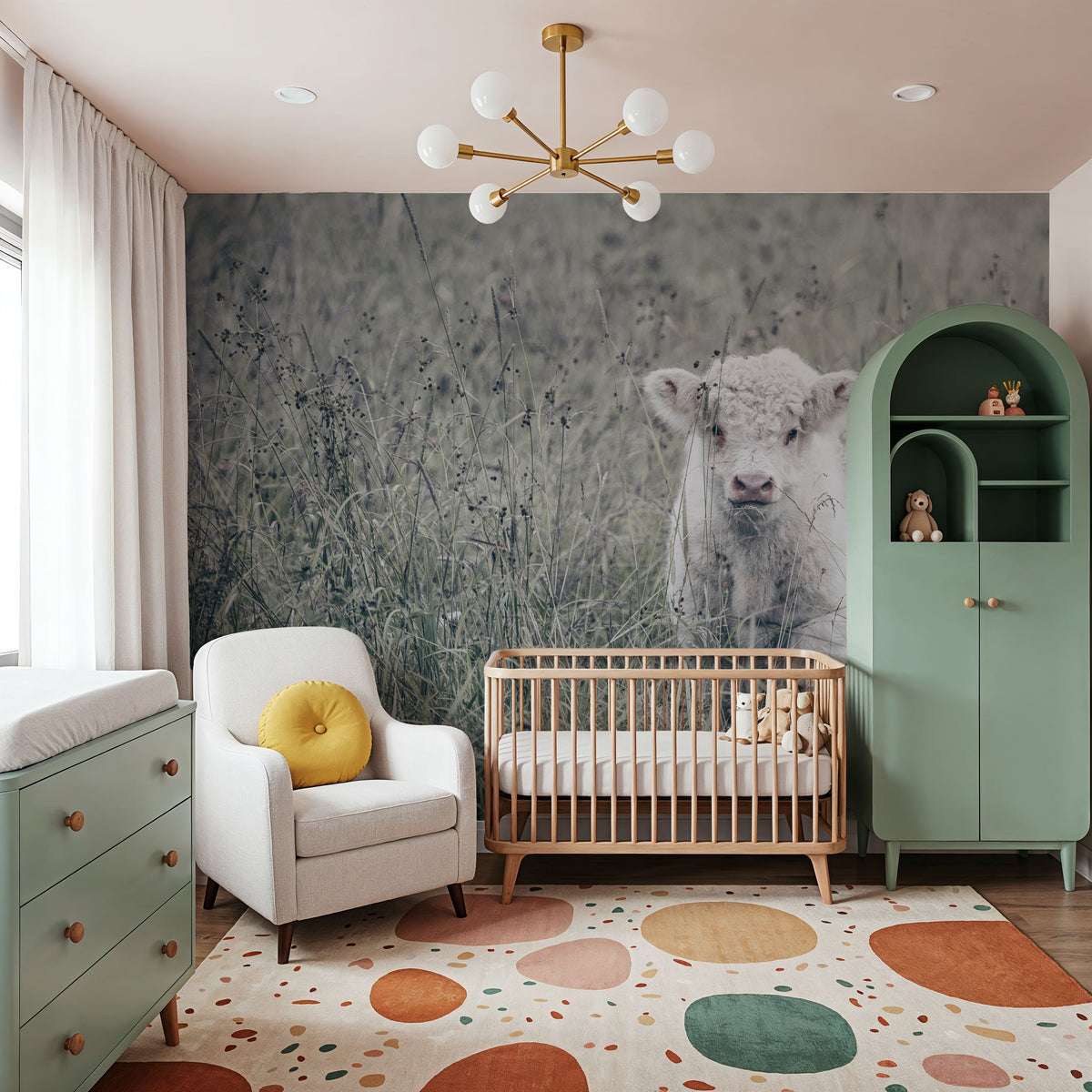 Meadow Calf Mural Wallpaper - room preview 04