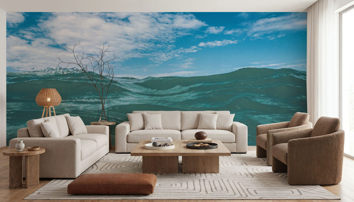 Floating in the Ocean Mural Wallpaper - room preview 04