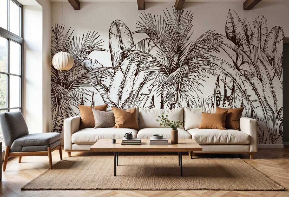 Tropical Palm Forest Mural Wallpaper - room preview 04