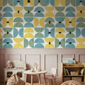 Homley Retro Shapes, Green Mural Wallpaper - room preview 04
