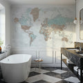 World Map Cities - Colleteh Mural Wallpaper - room preview 04