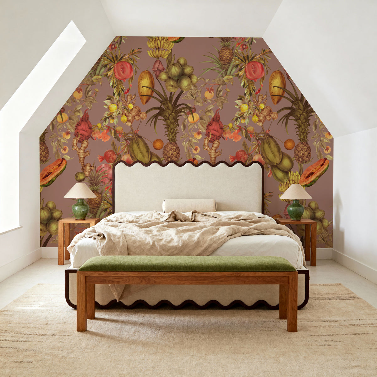 Juicy Fruits, Dusty Pink Mural Wallpaper - room preview 04
