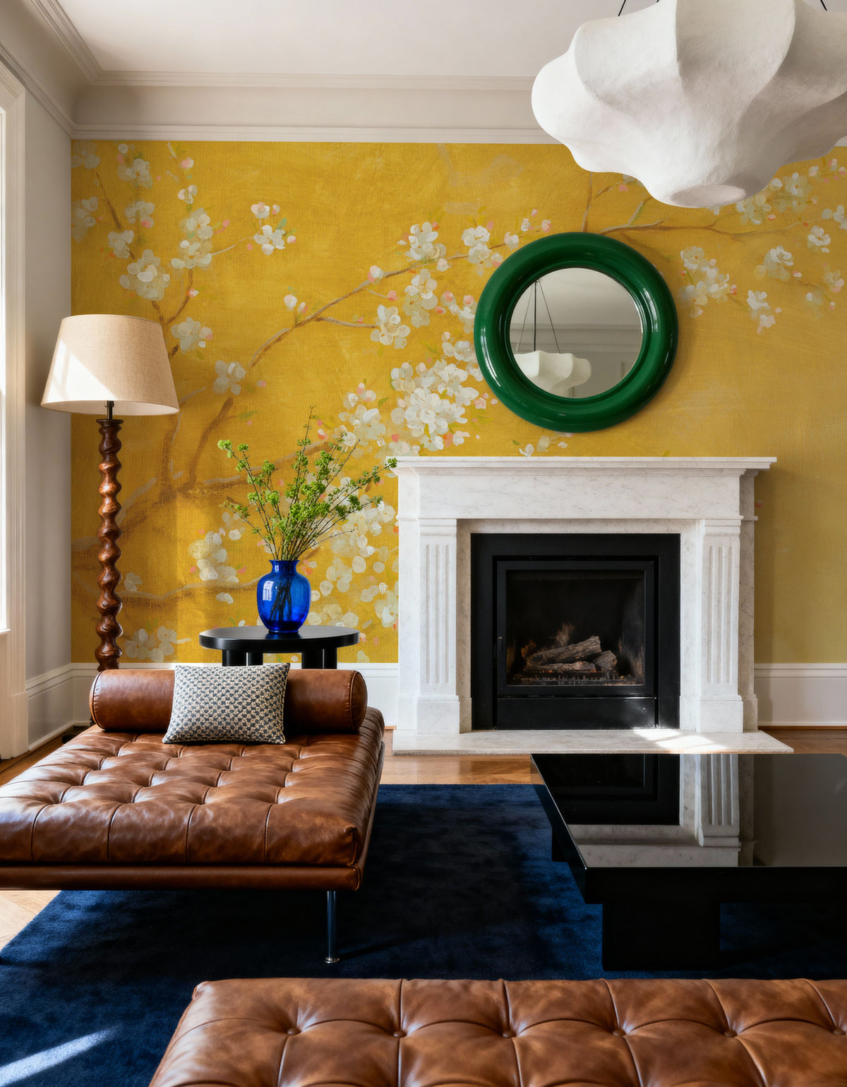 White Cherry Blossoms II Mural Wallpaper - room preview 04