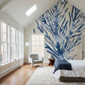 Shibori Coral IV on Linen Mural Wallpaper - room preview 04