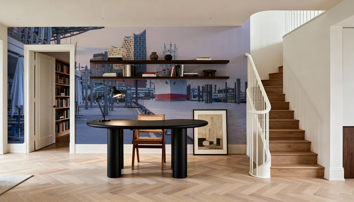 Harbor Clock Mural Wallpaper - room preview 04