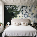 White Flowers in Vase Mural Wallpaper - room preview 04