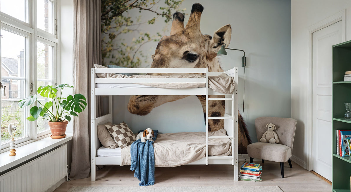 Giraffe Portrait II Mural Wallpaper - room preview 04