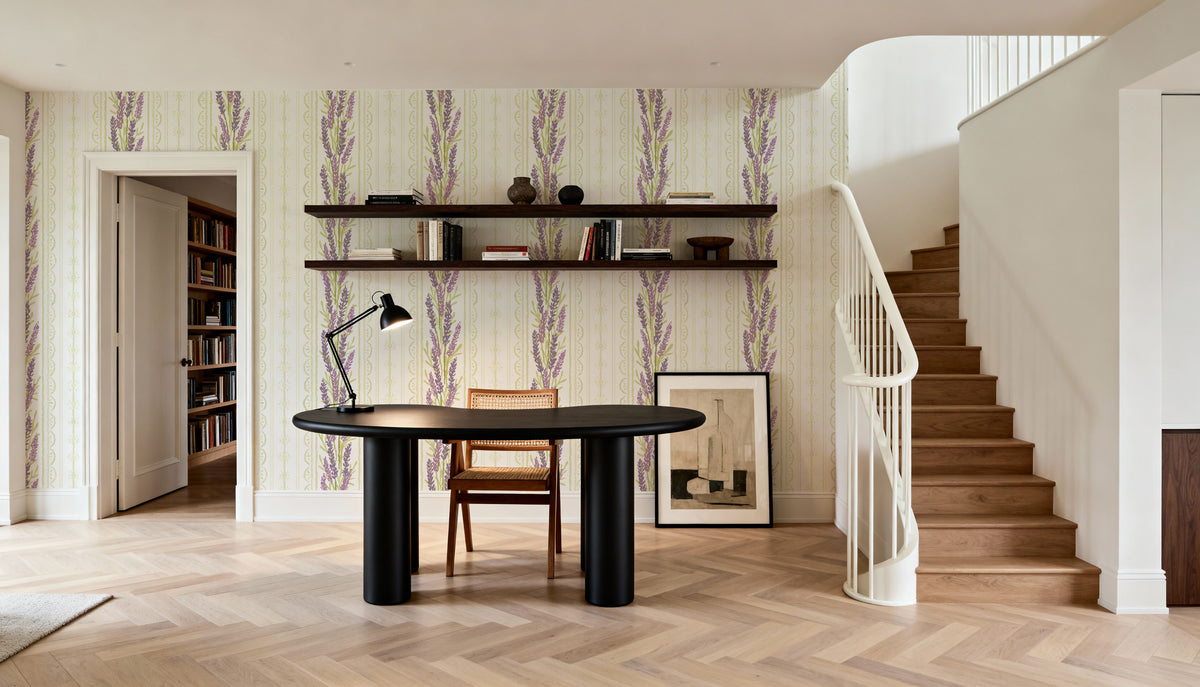Lavender Curtain Mural Wallpaper - room preview 04