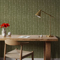 Woodland Drops Green Mural Wallpaper - room preview 04