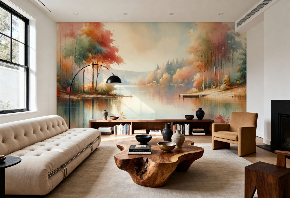 Serene Autumn Mural Wallpaper - room preview 04