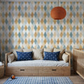Contrasting Diamonds, Sunflower Mural Wallpaper - room preview 04