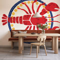 Kitschy Coastal Lobster Mural Wallpaper - room preview 04