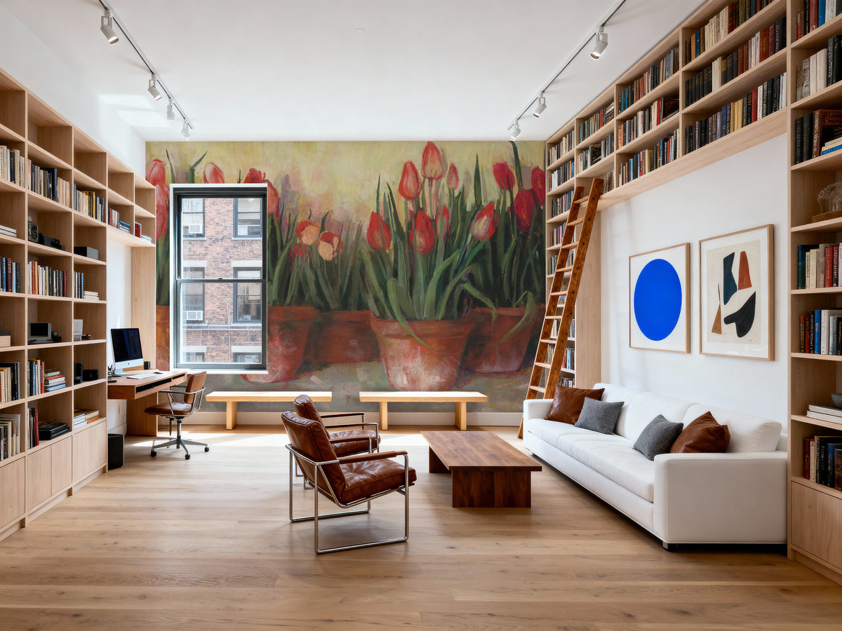 Pattys Tulips Mural Wallpaper - room preview 04
