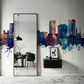 Topeka Wyoming Skyline Blue & Bronze Mural Wallpaper - room preview 04