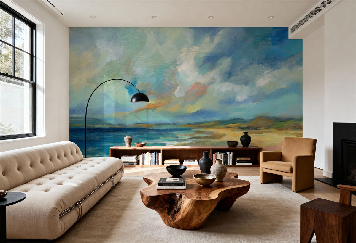 Sunny Clouds Mural Wallpaper - room preview 04