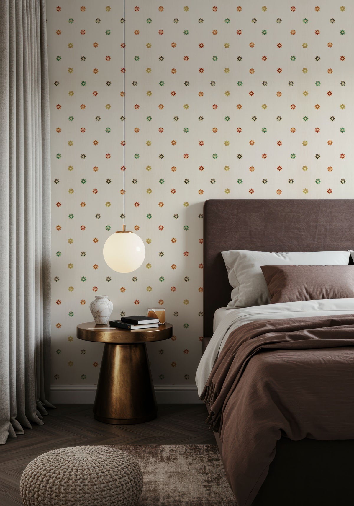 Folk Flowers Mural Wallpaper - room preview 04