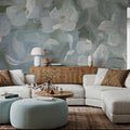 Little All Over White Flowers Mural Wallpaper - room preview 04