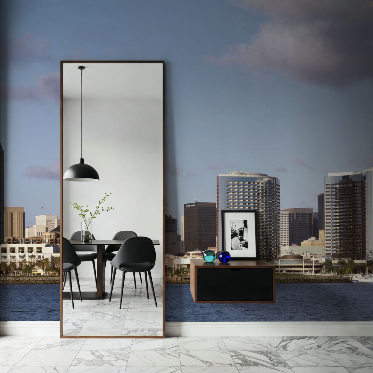 Boston Harbor Twilight Panorama II Mural Wallpaper - room preview 04