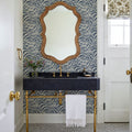 Swaying Leaves, Royal Blue Mural Wallpaper - room preview 04