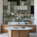 Spectrum Blocks, Olive Mural Wallpaper - room preview 04