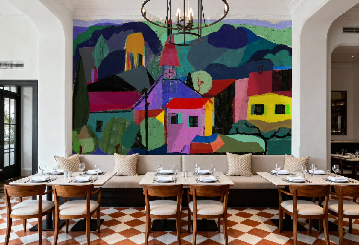 Village Fairytale Mural Wallpaper - room preview 04