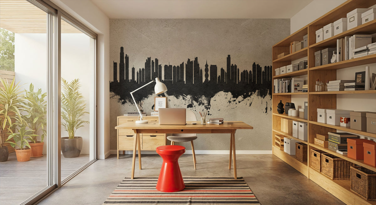 Panama City Skyline Concrete Mural Wallpaper - room preview 04