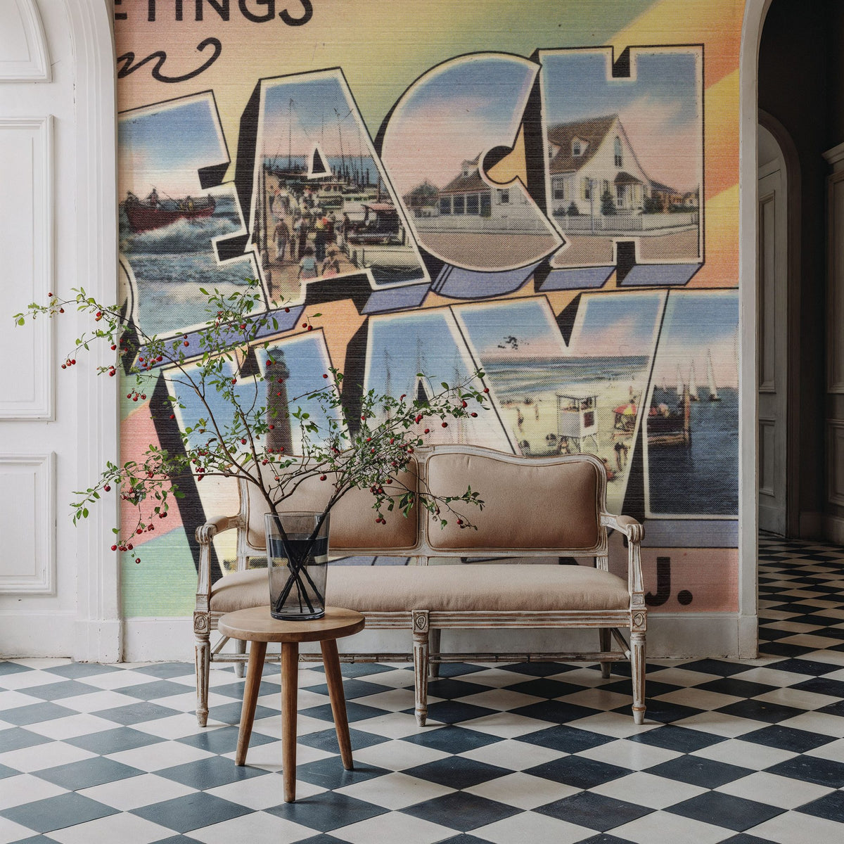 Greetings From Beach Haven Mural Wallpaper - room preview 04