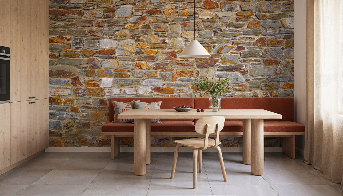 Rustic Stonework Mural Wallpaper - room preview 04