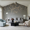 Beneath the Cherry Tree Gray Mural Wallpaper - room preview 04