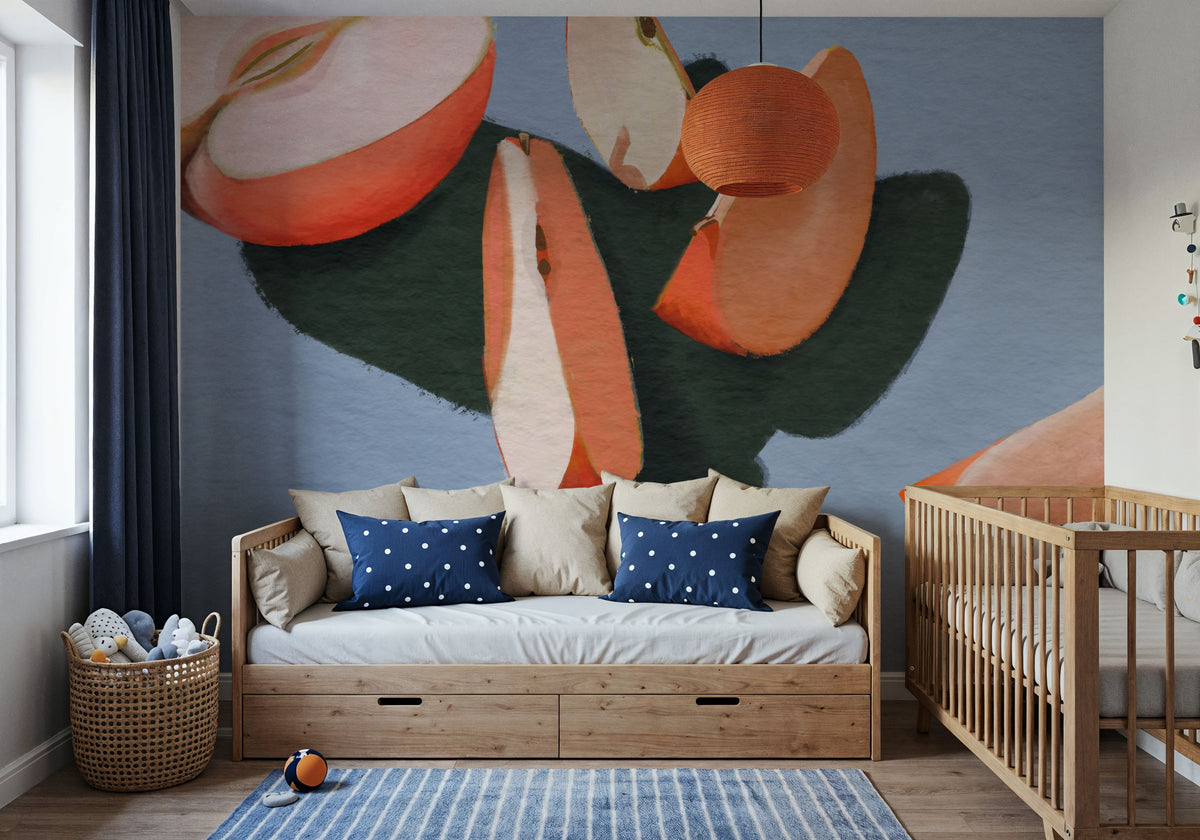 Sliced Apples Study Mural Wallpaper - room preview 04