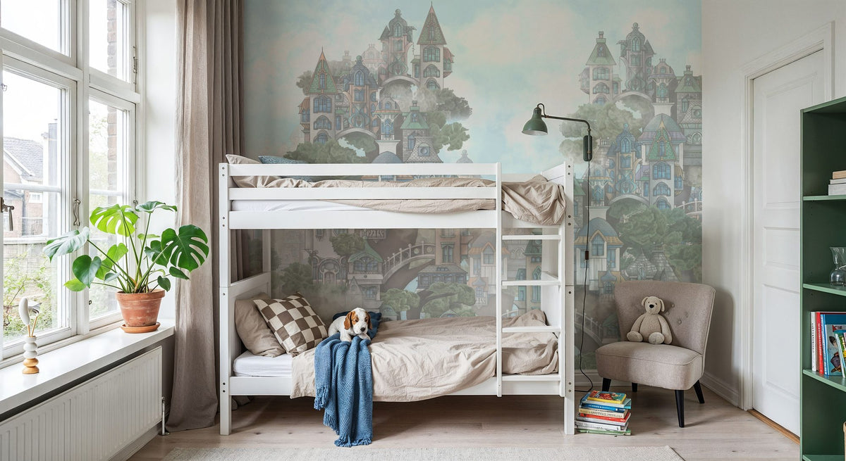 Treehouse Neighborhood Fade Mural Wallpaper - room preview 04